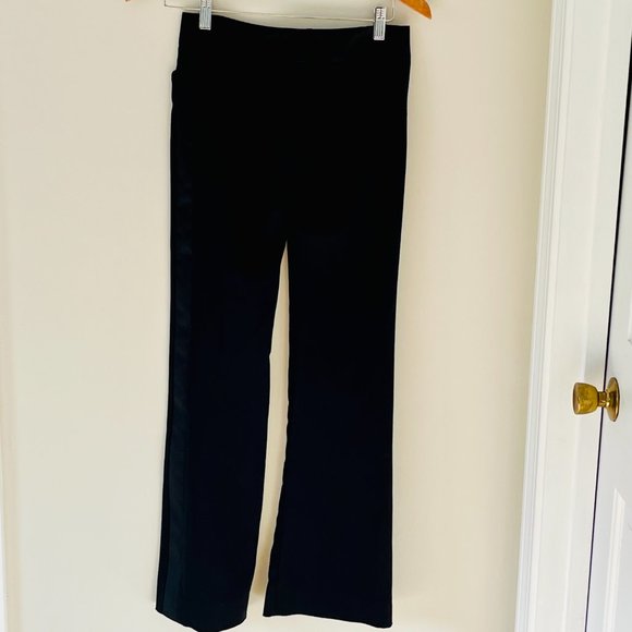 D&G Satin Trim Tuxedo Wool Blend Tuxedo Pant Low Rise Slight Flare Black sz 2 - Picture 5 of 9